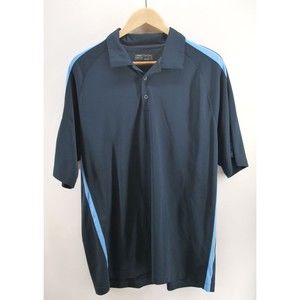 Nike Golf Shirt Mens‎ XL Blue Striped Standard Fit Dri Fit Performance Polo